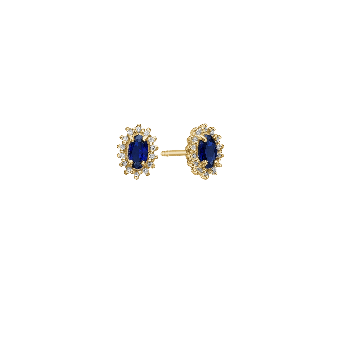 Ørestikker 2 x Safir / 32 x 0,0025 W/PI Diamanter 8 Karat Guld