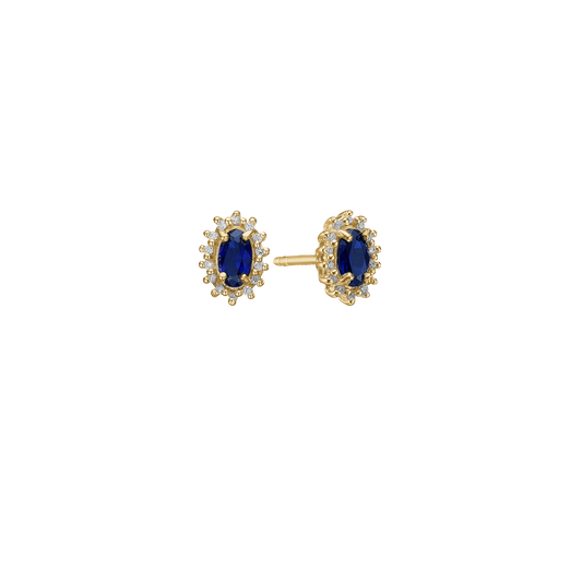 Ørestikker 2 x Safir / 32 x 0,0025 W/PI Diamanter 8 Karat Guld