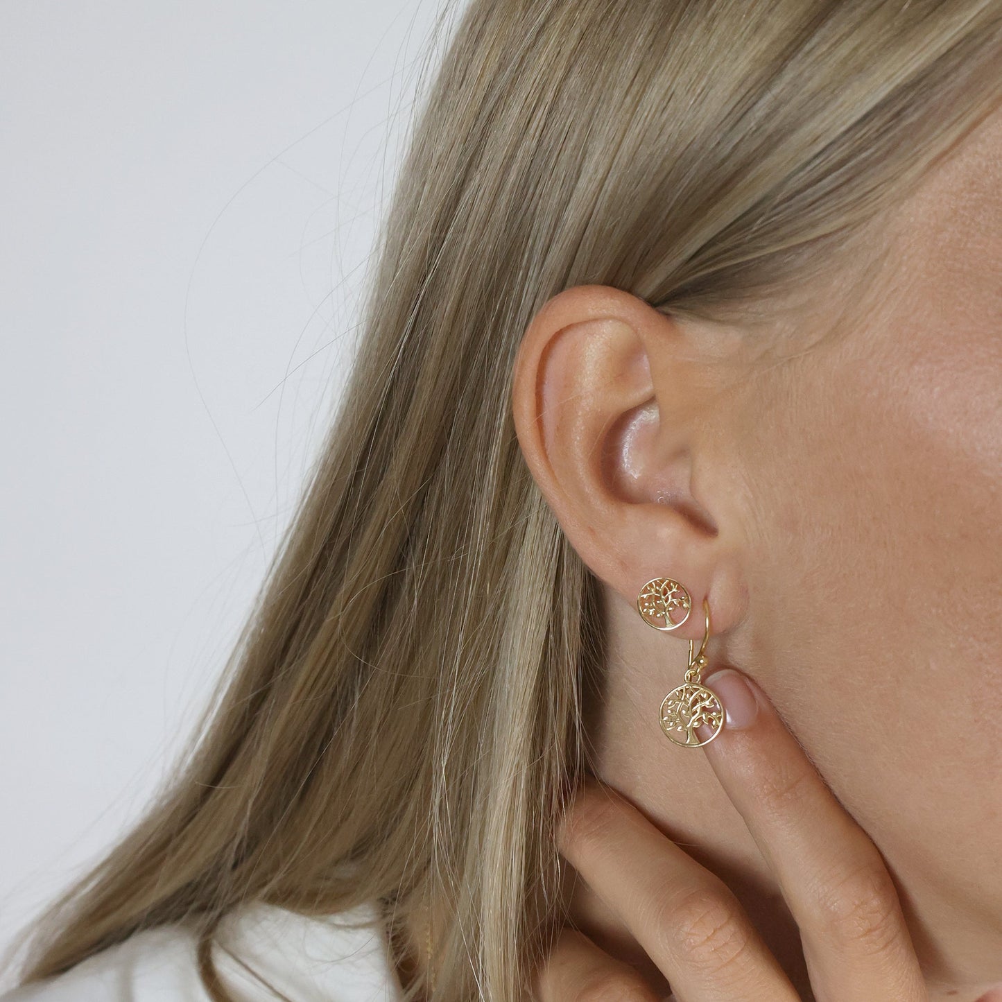 Ørestikker Livets Træ 8 Karat Guld