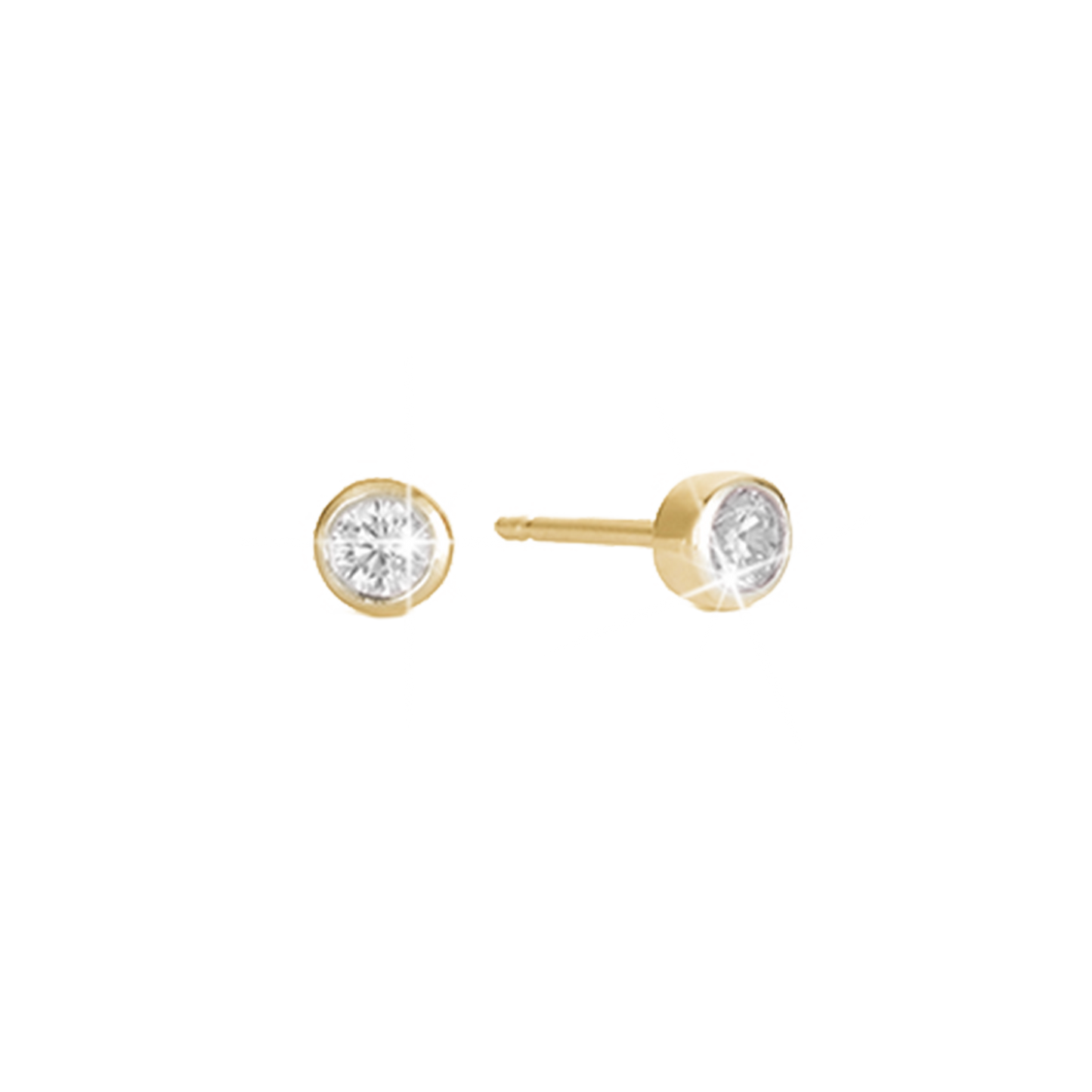 Ørestikker til Børn Hvid Cubic Zirkonia Forgyldt Sterling Sølv