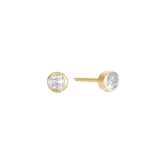 Ørestikker til Børn Hvid Cubic Zirkonia Forgyldt Sterling Sølv