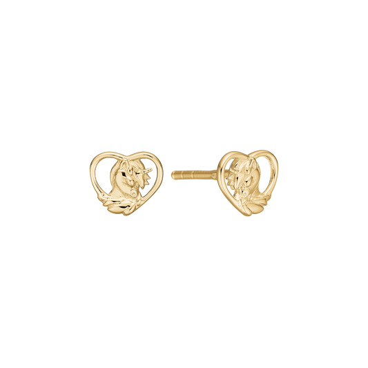 Ørestikker til Børn Kærlig Enhjørning Forgyldt Sterling Sølv