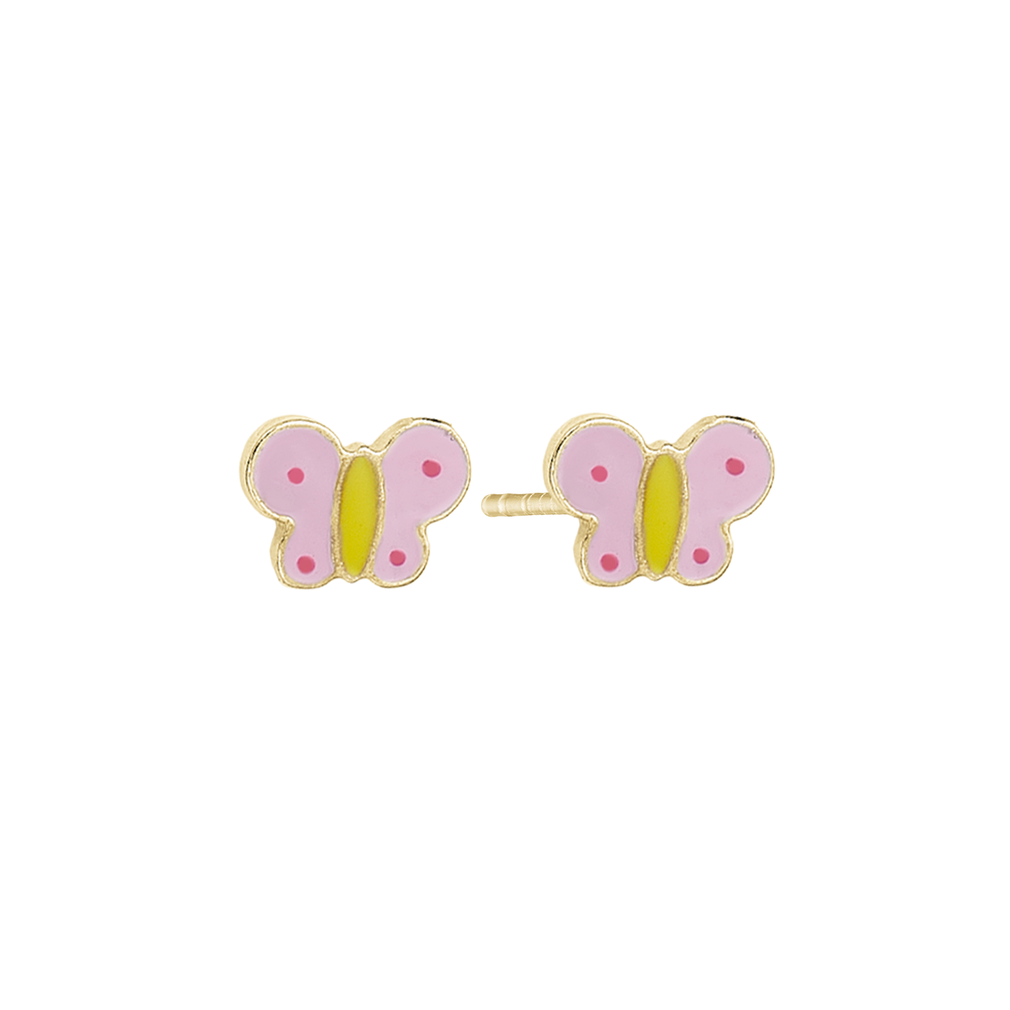 Ørestikker til Børn Butterflies Forgyldt Sterling Sølv