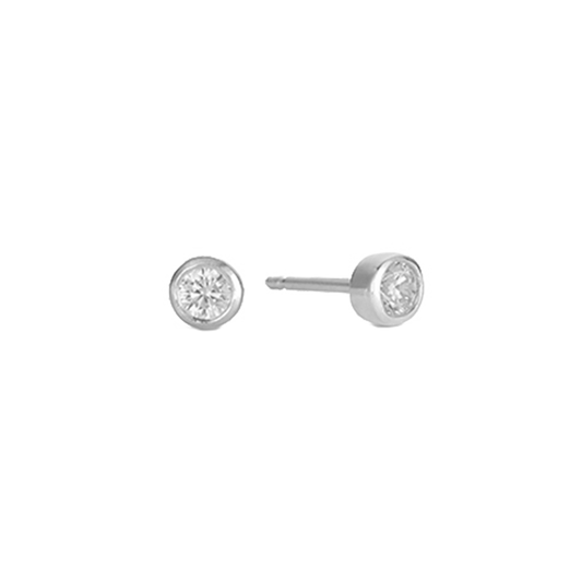 Ørestikker til Børn Hvid Cubic Zirkonia Sterling Sølv