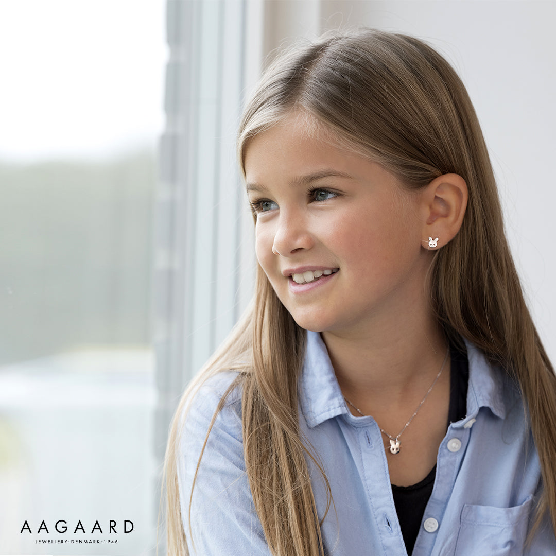 Ørestikker til Børn Kanin Sterling Sølv