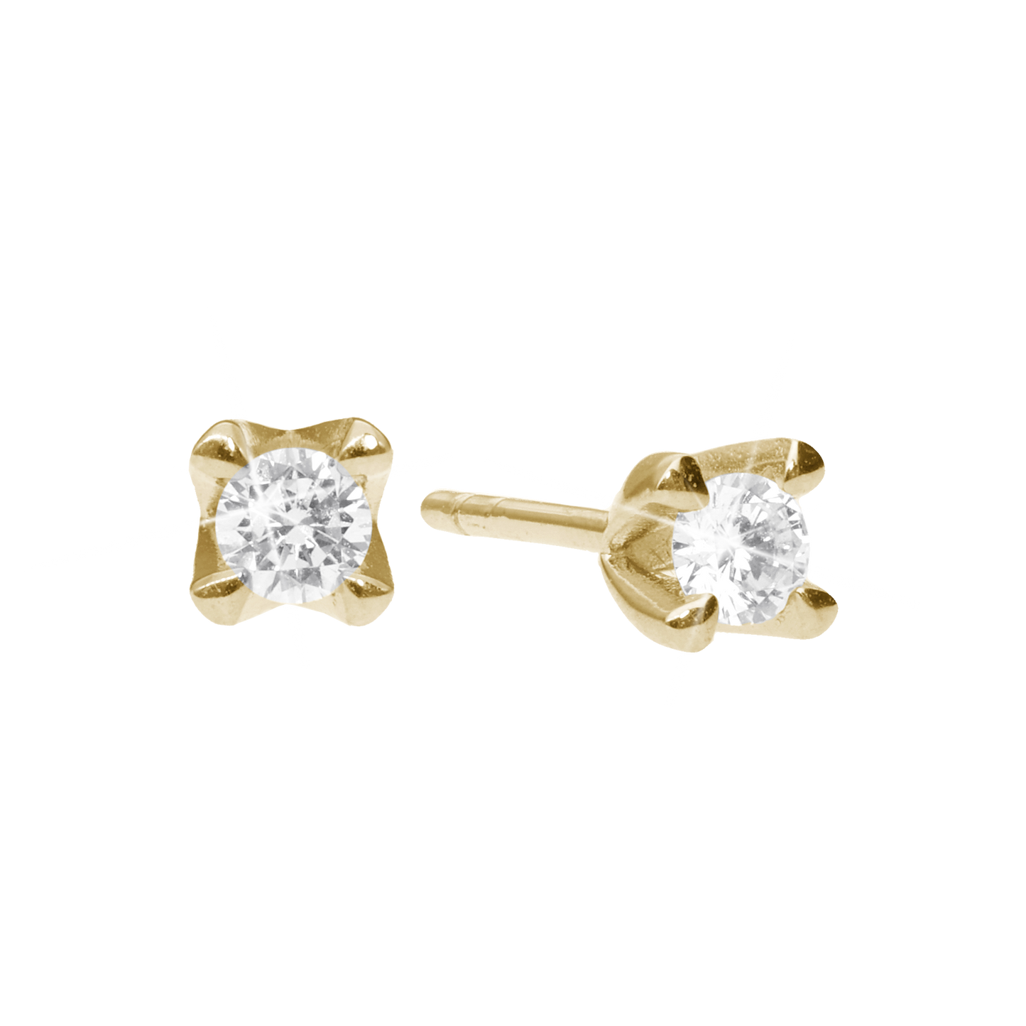 Elya Ørestikker 8 Karat Guld Med 2x0,10ct W/VS Labgrown Diamant