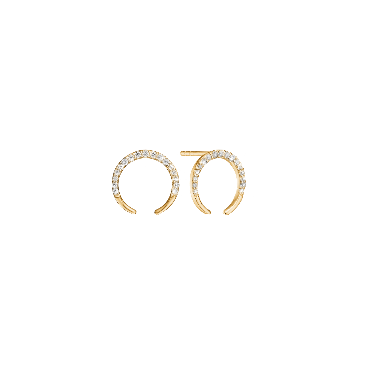 Ørestikker Horn med 34 Cubic Zirkonia Forgyldt Sterling Sølv