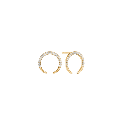 Ørestikker Horn med 34 Cubic Zirkonia Forgyldt Sterling Sølv