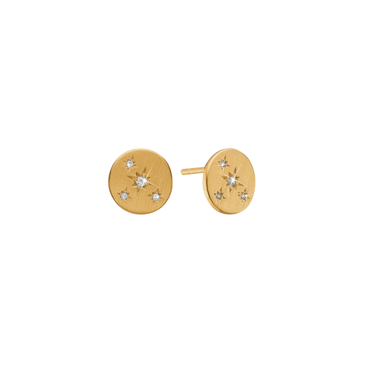 Ørestikker Stjerner Cubic Zirkonia Forgyldt Sterling Sølv
