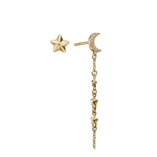 Ørestikker Moon & Stardrops Forgyldt Sterling Sølv