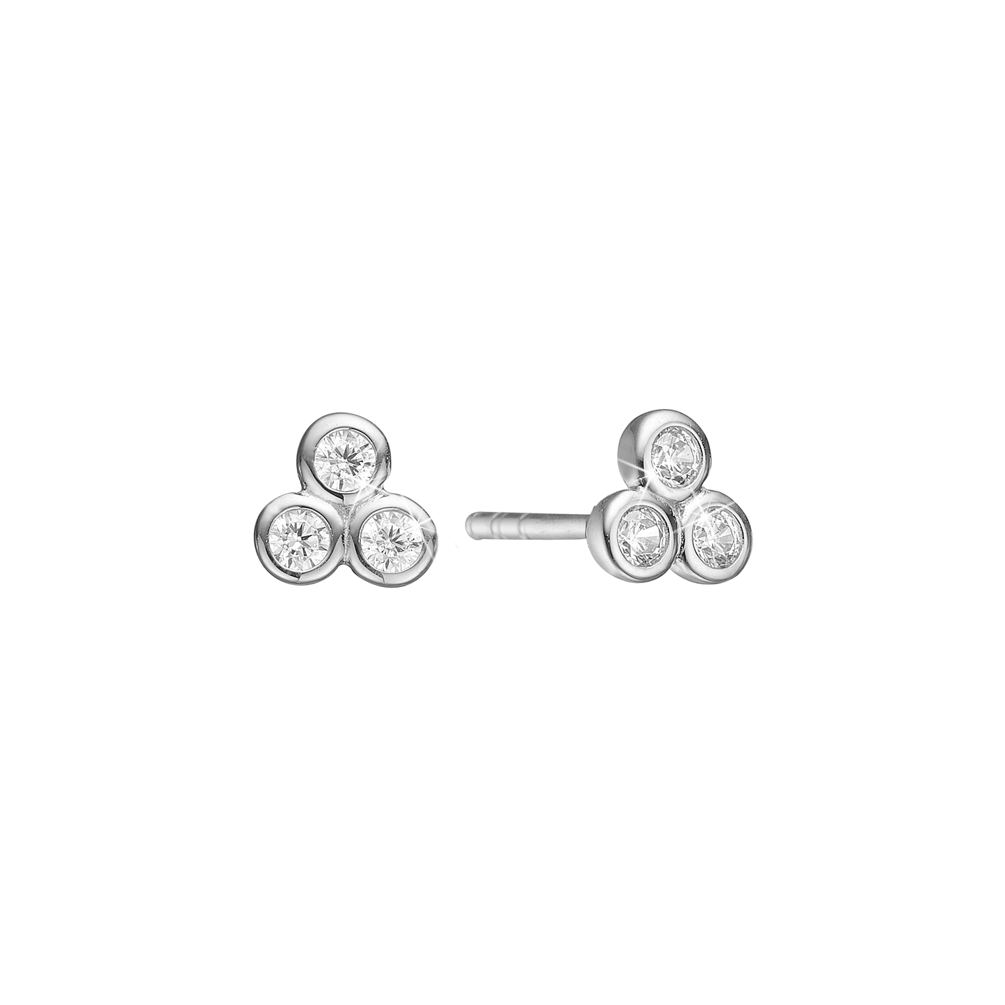 Ørestikker med 6 Cubic Zirkonia Sterling Sølv