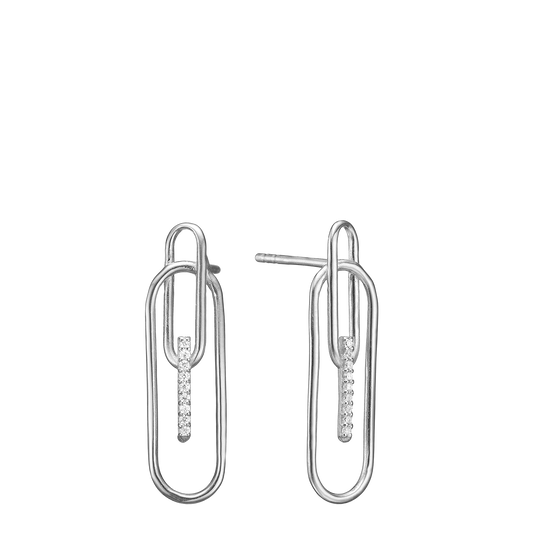 Ørestikker Paper Clip Cubic Zirkonia Sterling Sølv