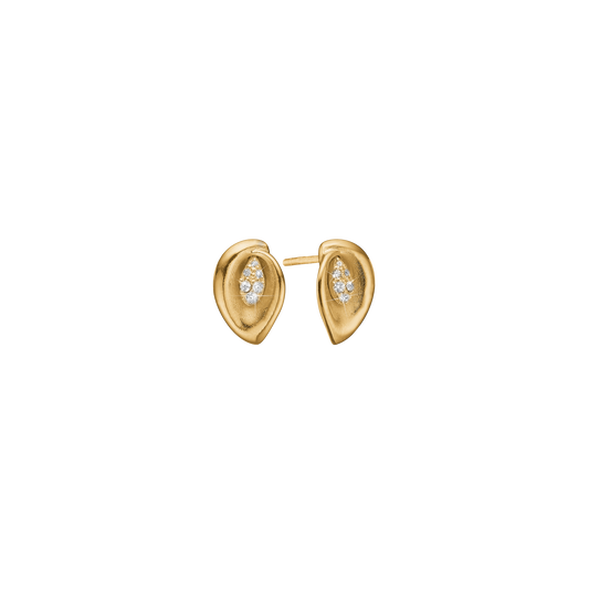 Ørestikker med 12 Cubic Zirkonia Forgyldt Sterling Sølv