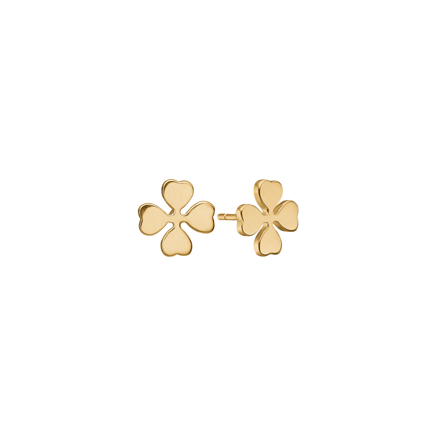 Ørestikker Firkløver Forgyldt Sterling Sølv