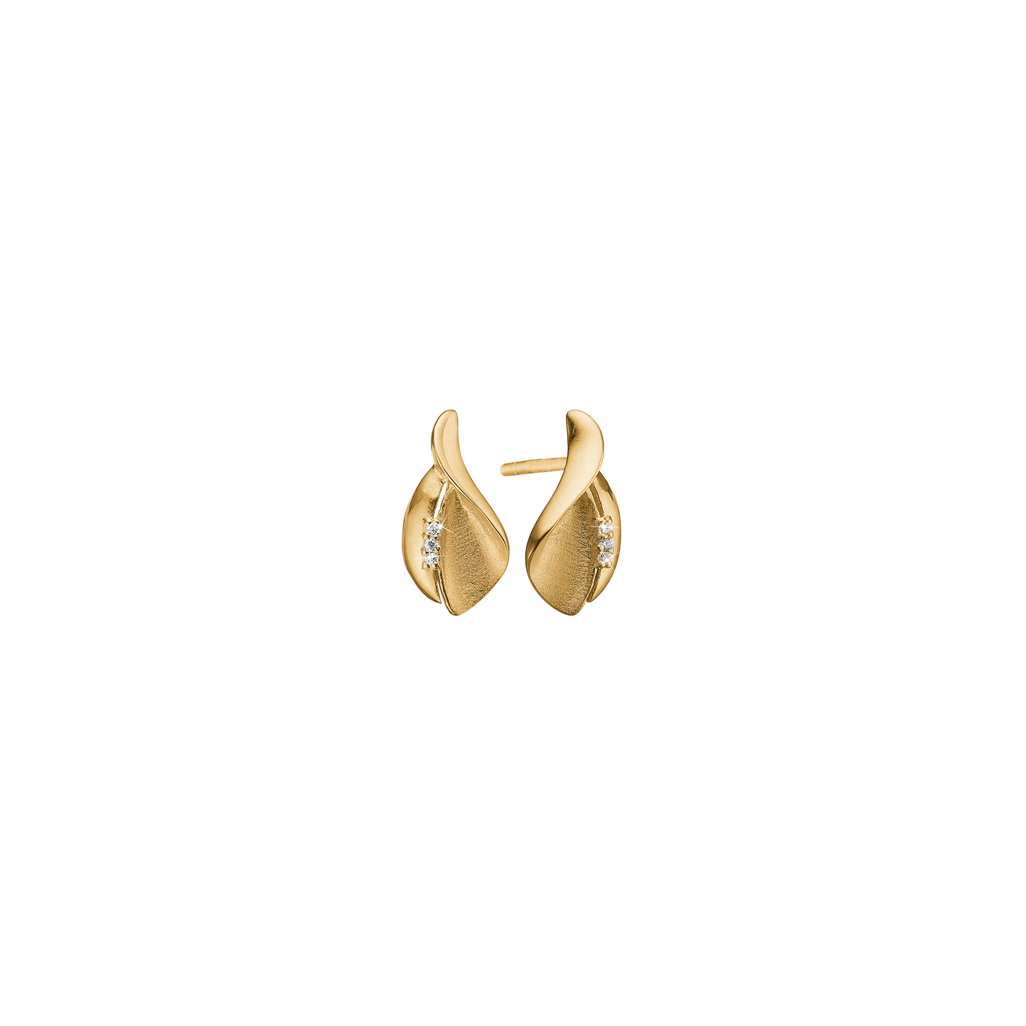 Ørestikker med 6 Cubic Zirkonia Forgyldt Sterling Sølv