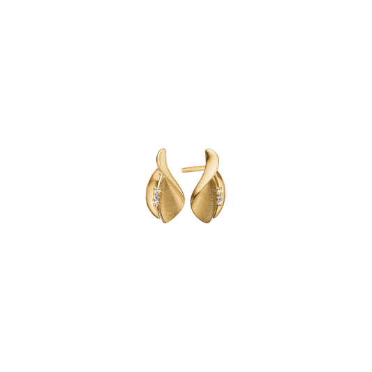 Ørestikker med 6 Cubic Zirkonia Forgyldt Sterling Sølv