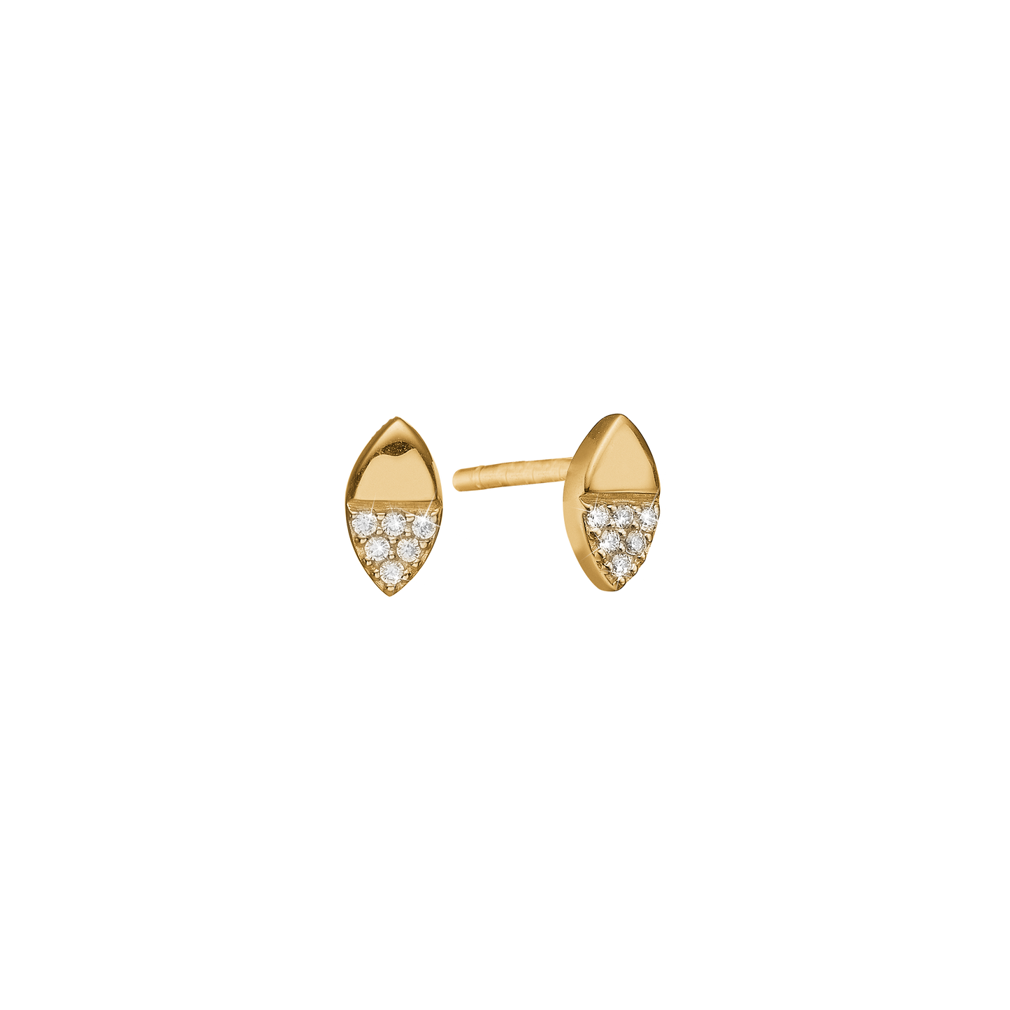 Ørestikker Blade med 12 Cubic Zirkonia Forgyldt Sterling Sølv