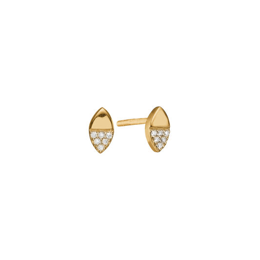 Ørestikker Blade med 12 Cubic Zirkonia Forgyldt Sterling Sølv