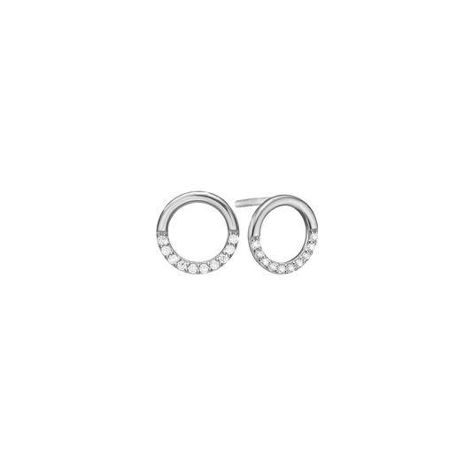 Ørestikker Cirkel med 20 Cubic Zirkonia Sterling Sølv