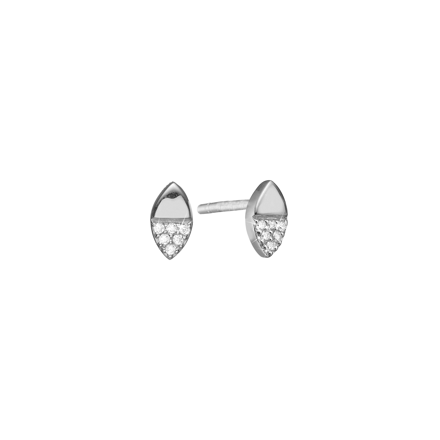 Ørestikker Blade med 12 Cubic Zirkonia Sterling Sølv