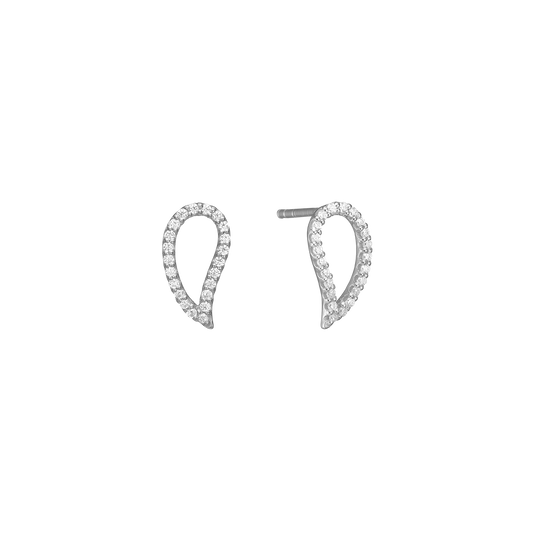 Ørestikker Blad Cubic Zirkonia Sterling Sølv