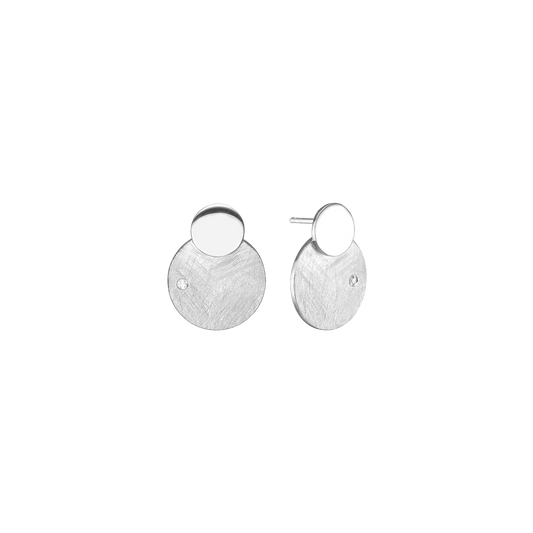 Ørestikker Sol og Måne Cubic Zirkonia Sterling Sølv