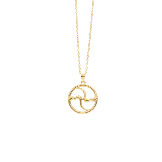 Halskæde Hjerter 8 Karat Guld Forgyldt Sterling Sølv Kæde 45 cm
