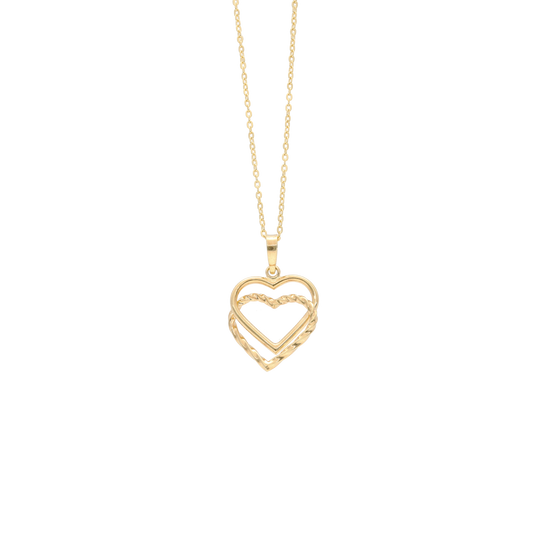 Halskæde Hjerter 8 Karat Guld Forgyldt Sterling Sølv Kæde 45 cm