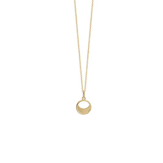 Halskæde med Vedhæng Solopgang 8 Karat Guld Forgyldt Sterling Sølv Kæde 45 cm