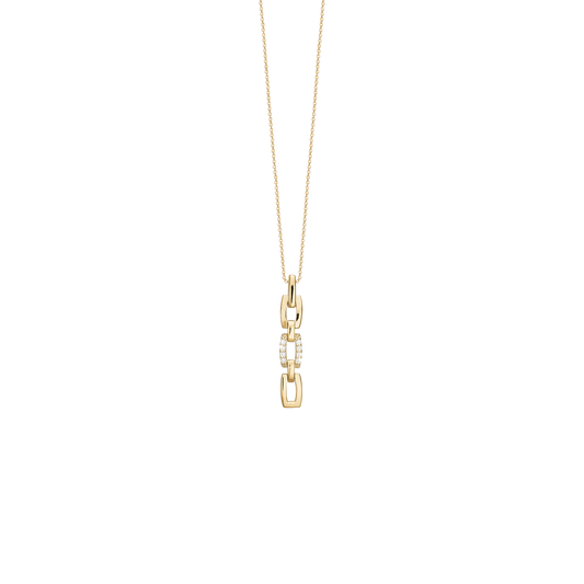 Halskæde med Vedhæng Links 8 Karat Guld Forgyldt Sterling Sølv Kæde 45 cm