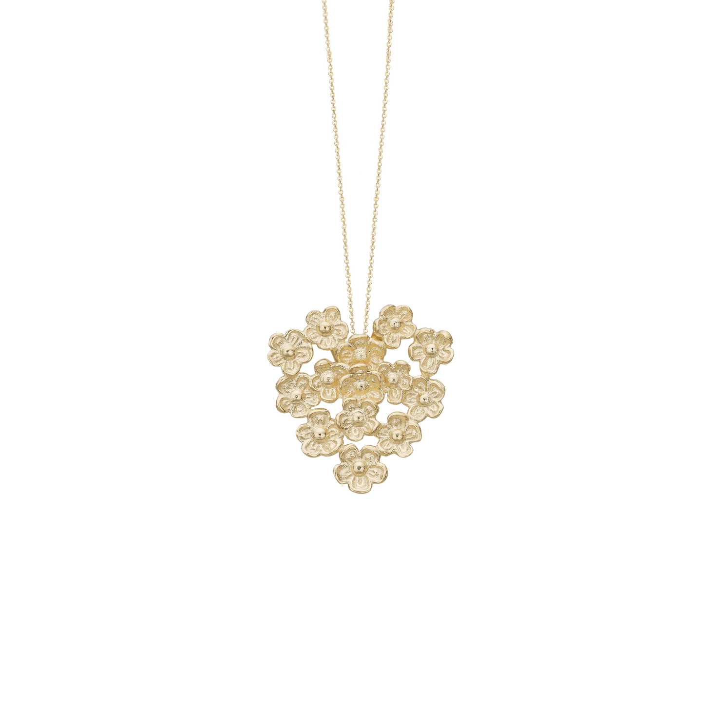 Halskæde med Vedhæng Blomster 8 Karat Guld Forgyldt Sterling Sølv Kæde 45 cm