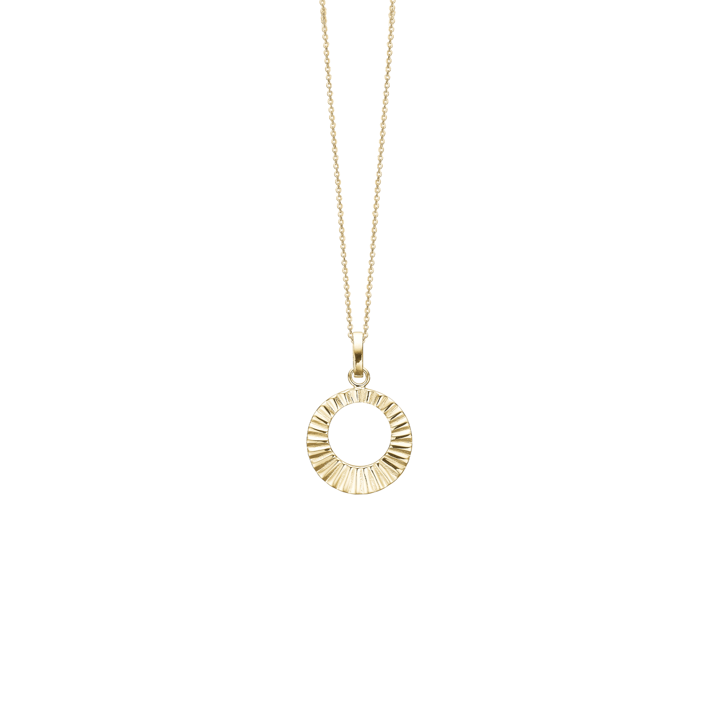 Halskæde med Vedhæng Solskin 8 Karat Guld Forgyldt Sterling Sølv Kæde 45 cm