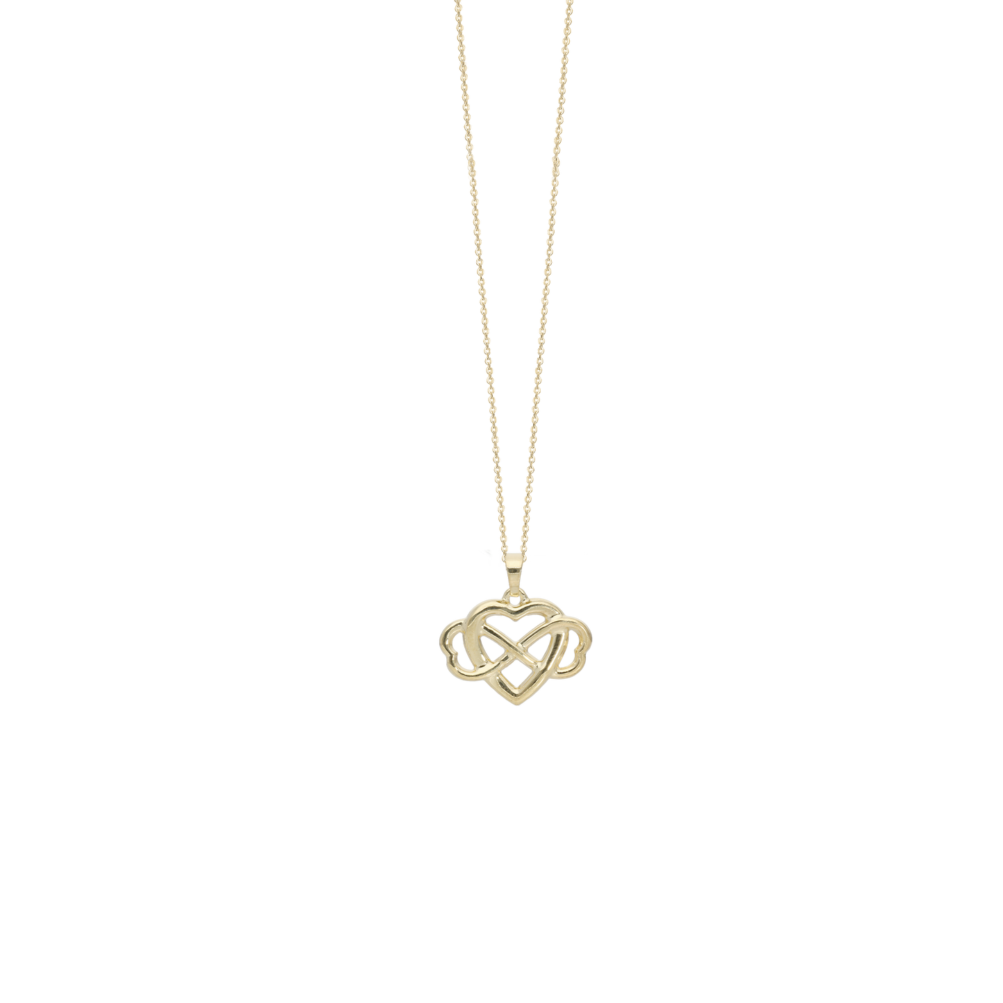 Halskæde med Vedhæng Infinity Heart 8 Karat Guld Forgyldt Sterling Sølv Kæde 45 cm