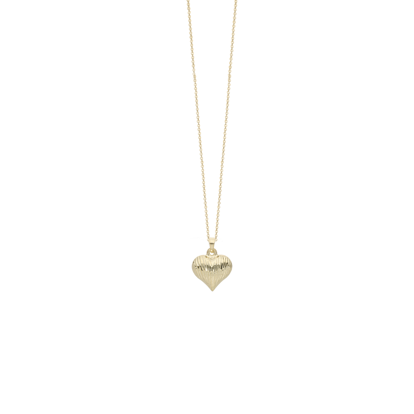 Halskæde med Vedhæng Heart 8 Karat Guld Forgyldt Sterling Sølv Kæde 45 cm