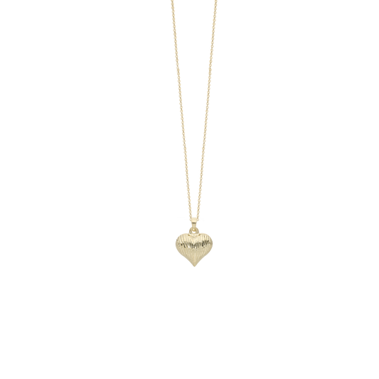 Halskæde med Vedhæng Heart 8 Karat Guld Forgyldt Sterling Sølv Kæde 45 cm