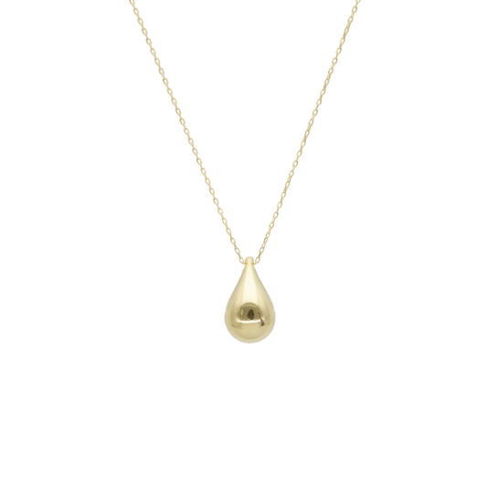 Halskæde med Vedhæng Rain Drop 8 Karat Guld Forgyldt Sterling Sølv Kæde 45 cm