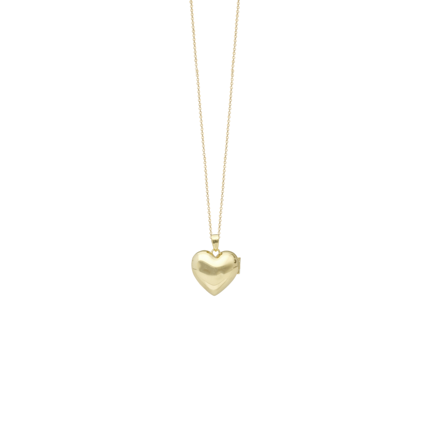 Halskæde med Vedhæng Heart Locket 8 Karat Guld Forgyldt Sterling Sølv Kæde 45 cm