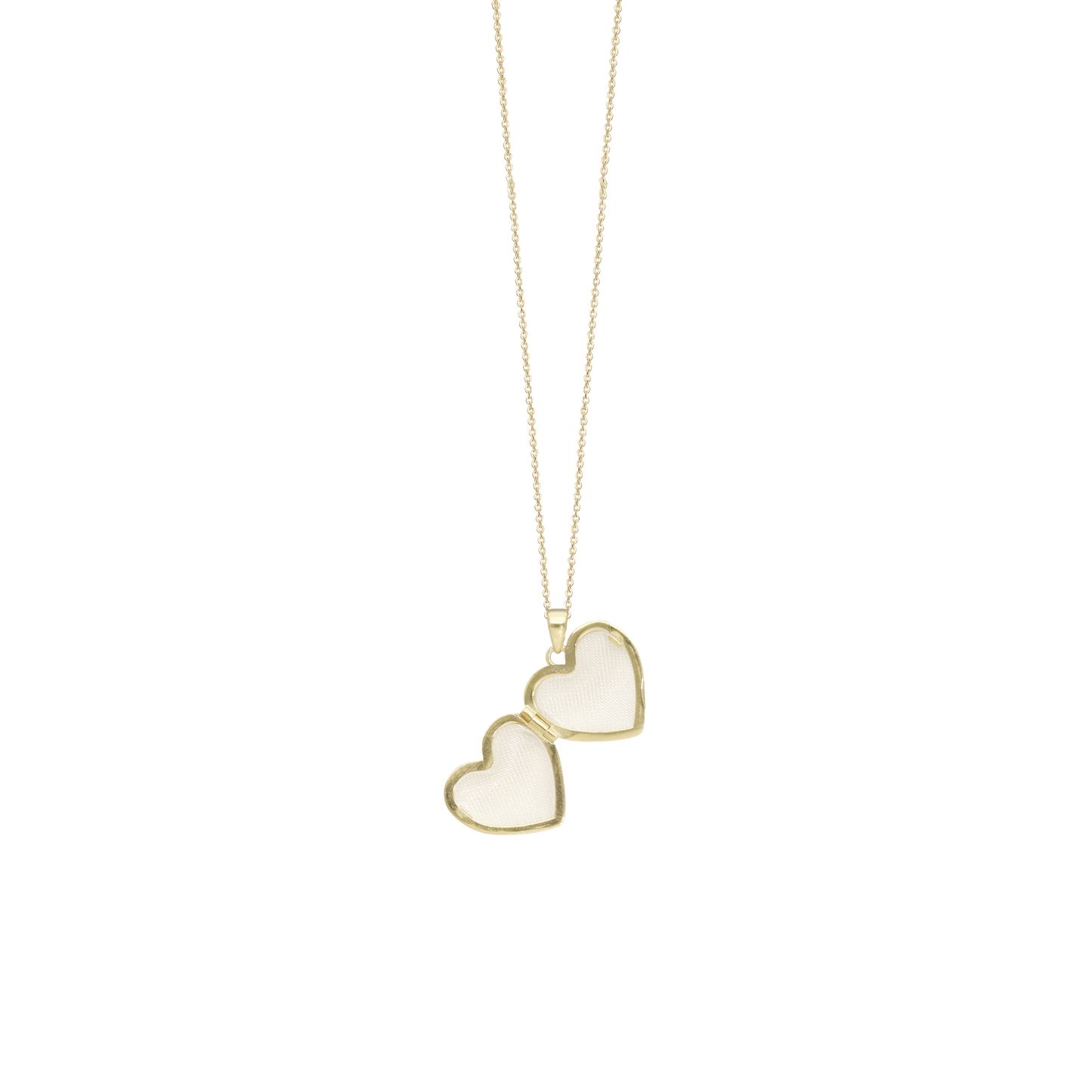 Halskæde med Vedhæng Heart Locket 8 Karat Guld Forgyldt Sterling Sølv Kæde 45 cm