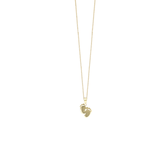 Halskæde med Vedhæng Tiny Steps 8 Karat Guld Forgyldt Sterling Sølv Kæde 45 cm