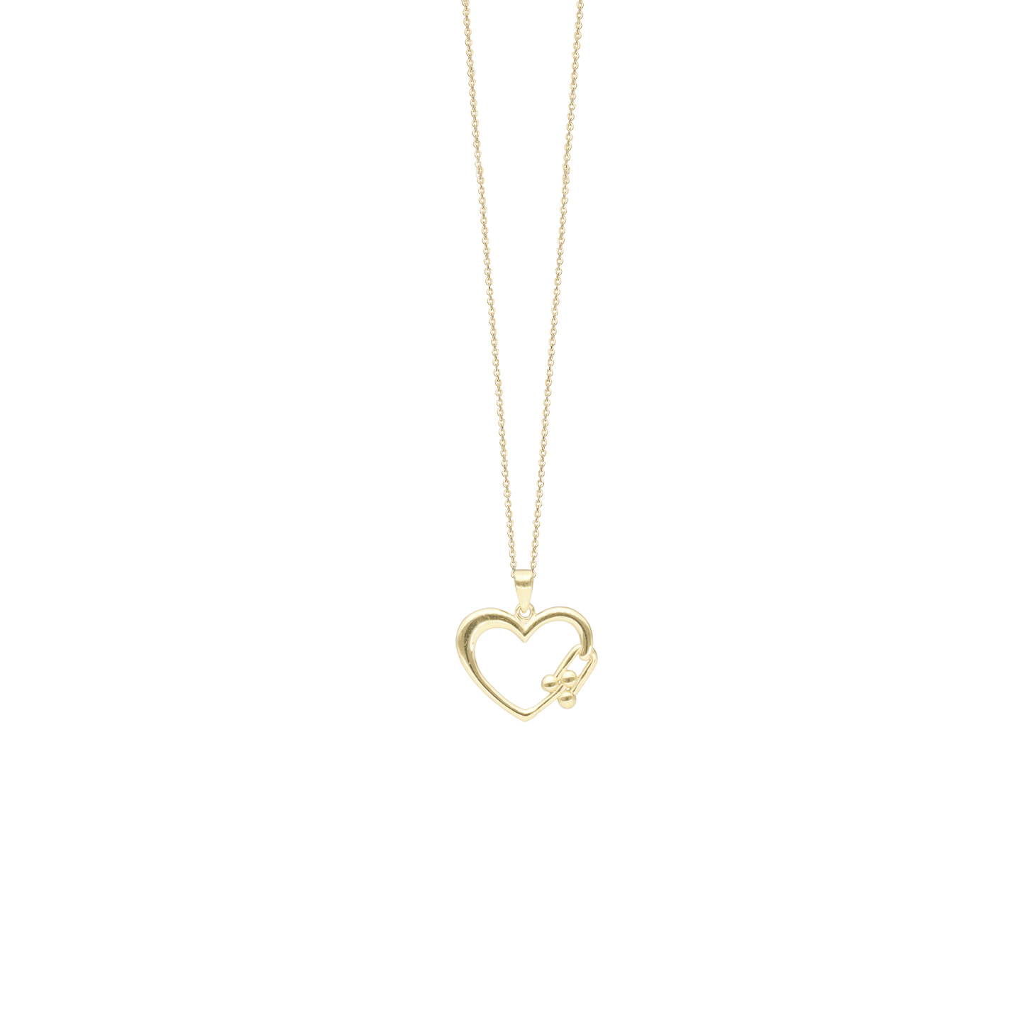 Halskæde med Vedhæng Heartfelt 8 Karat Guld Forgyldt Sterling Sølv Kæde 45 cm
