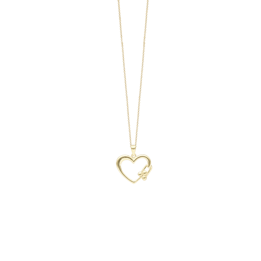 Halskæde med Vedhæng Heartfelt 8 Karat Guld Forgyldt Sterling Sølv Kæde 45 cm