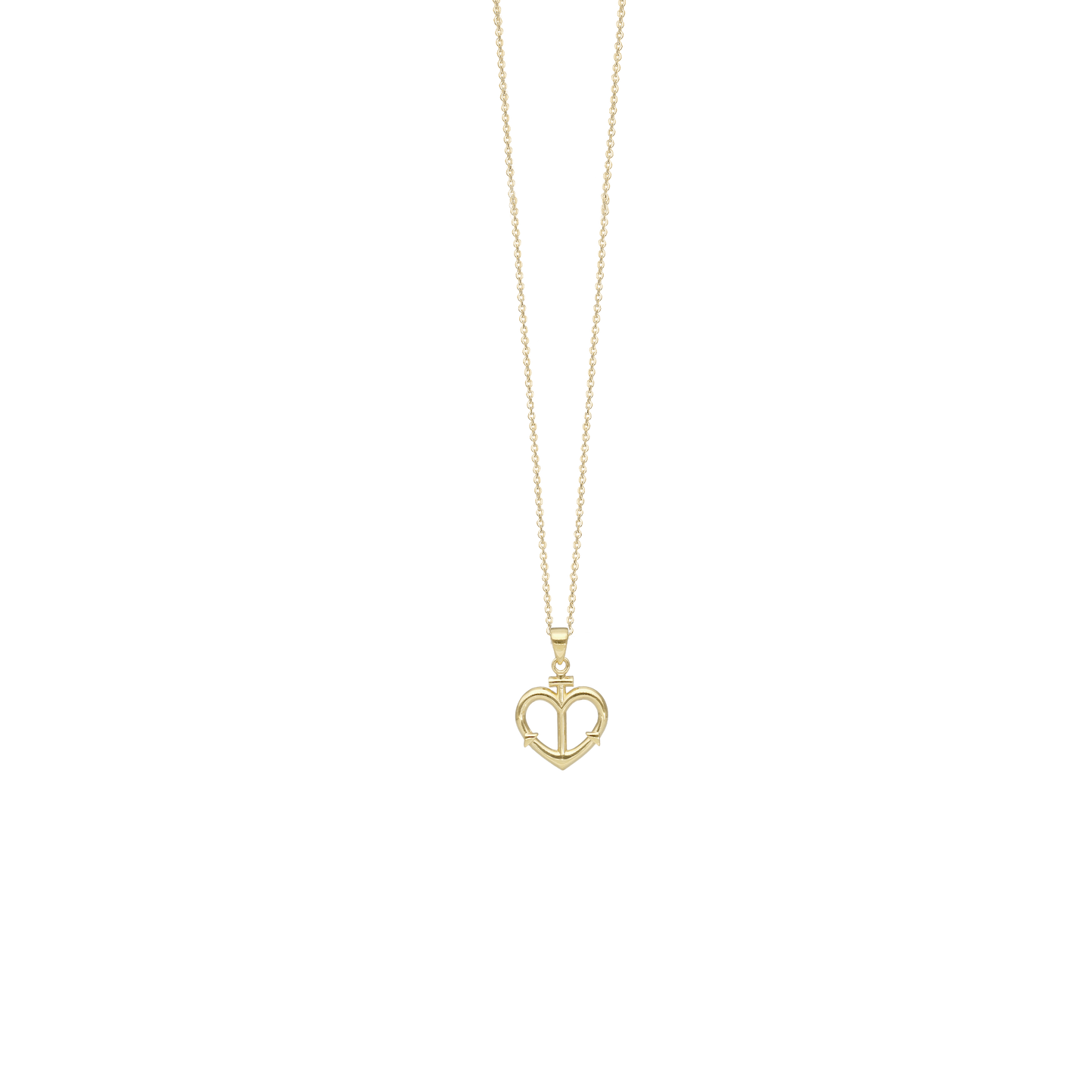 Halskæde med Vedhæng Hope 8 Karat Guld Forgyldt Sterling Sølv Kæde 45 cm