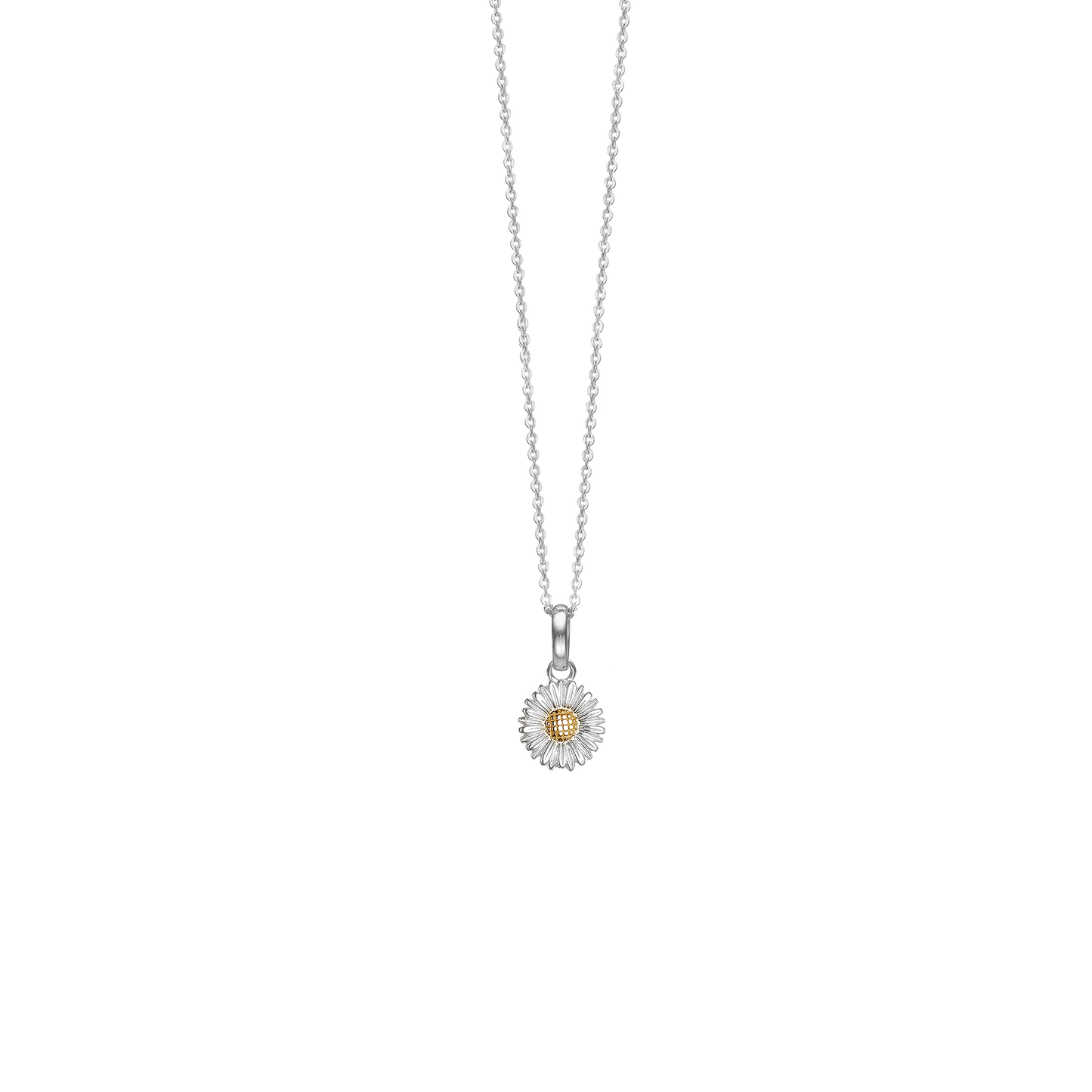 Halskæde til Børn Forgyldt Marguerit Sterling Sølv 38 cm
