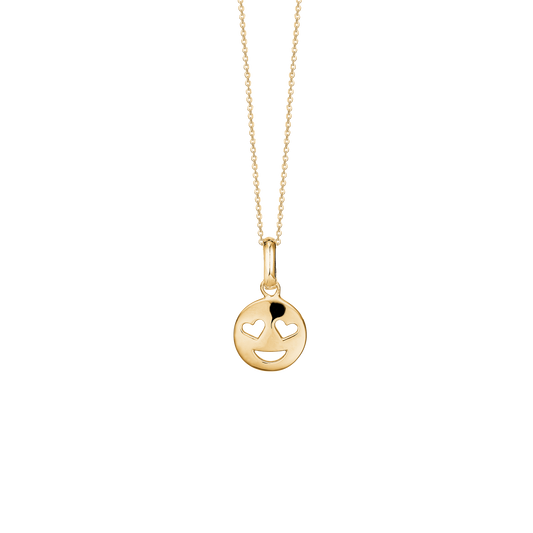 Halskæde til Børn Smiley Forgyldt Sterling Sølv 38 cm