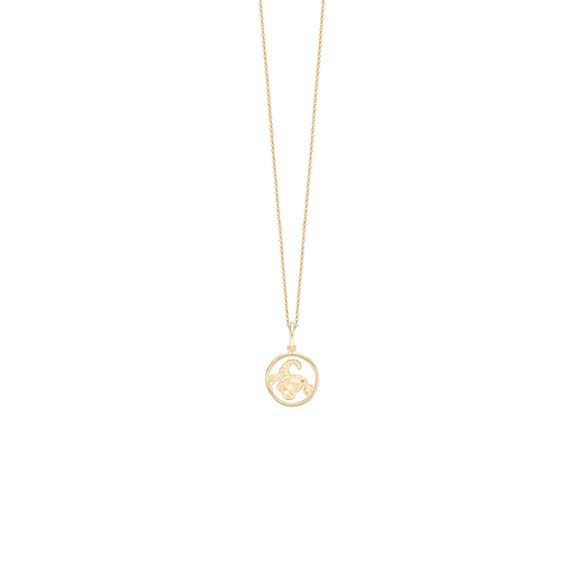 Halskæde til Børn Stjernetegn Skorpion Forgyldt Sterling Sølv 38 cm