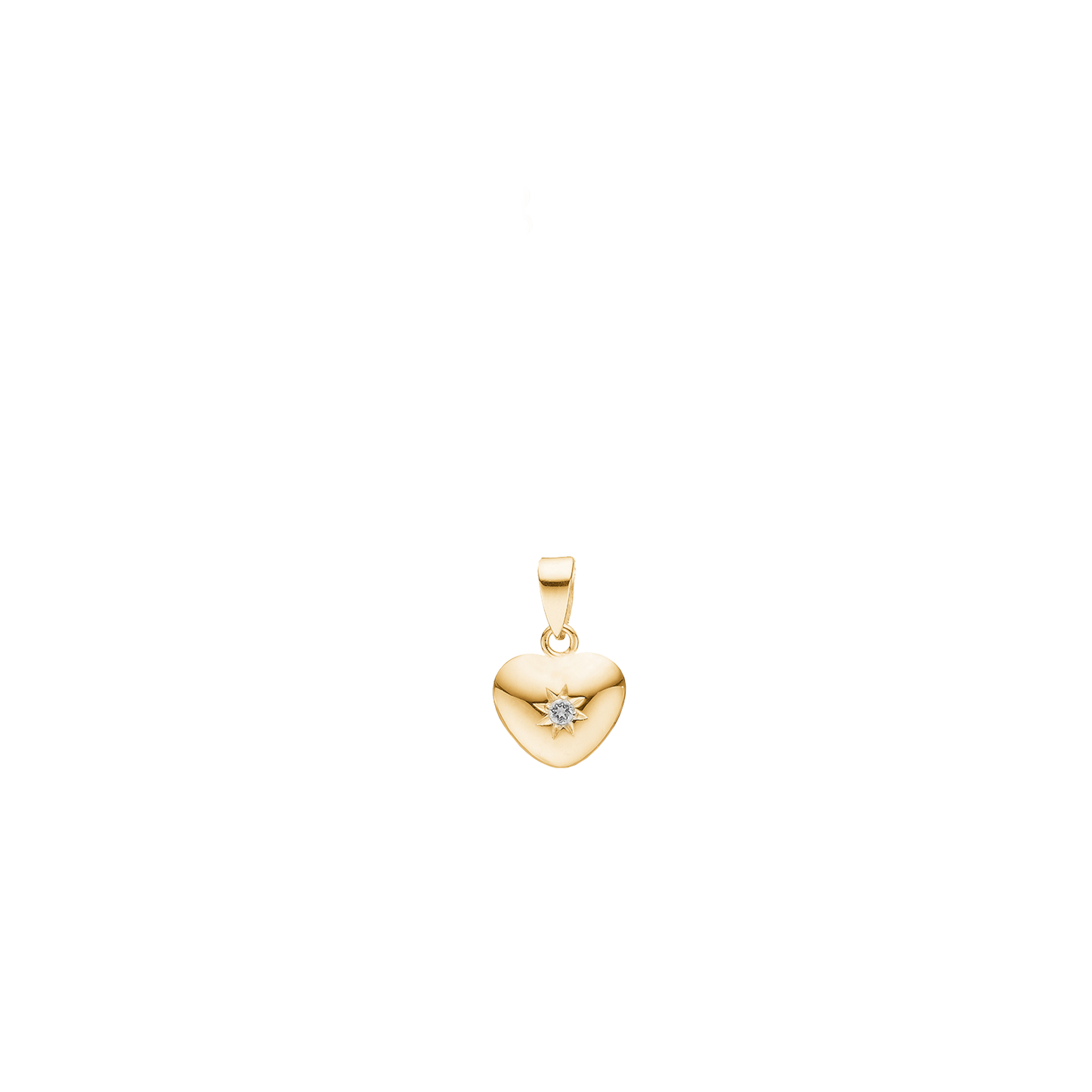 Halskæde med Vedhæng Hjerte 9 x 11 mm LG Diamant 0,03 Ct. 8 Karat Guld