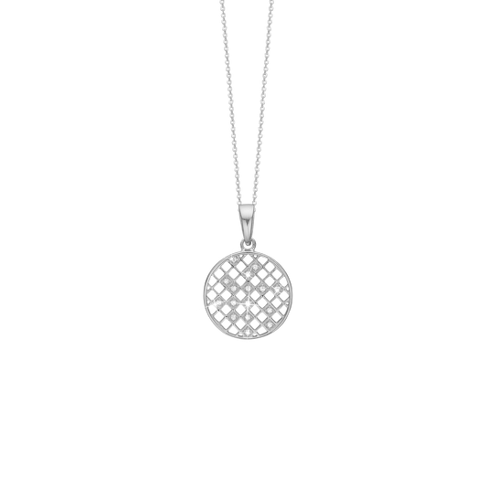 Halskæde med Vedhæng Harlekin med 16 Cubic Zirkonia Sterling Sølv 45 cm