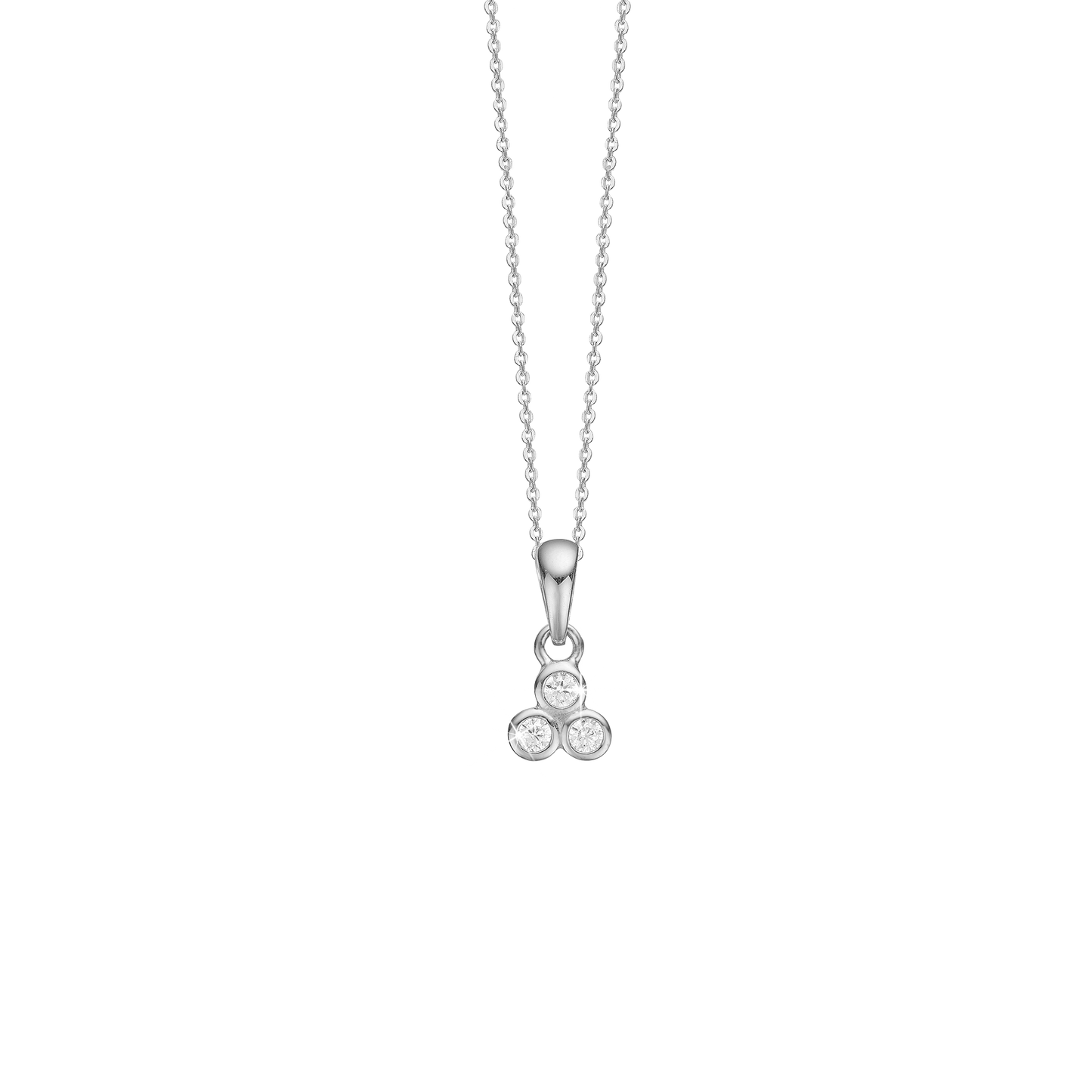 Halskæde med Vedhæng med 3 Cubic Zirkonia Sterling Sølv 45 cm