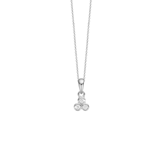Halskæde med Vedhæng med 3 Cubic Zirkonia Sterling Sølv 45 cm