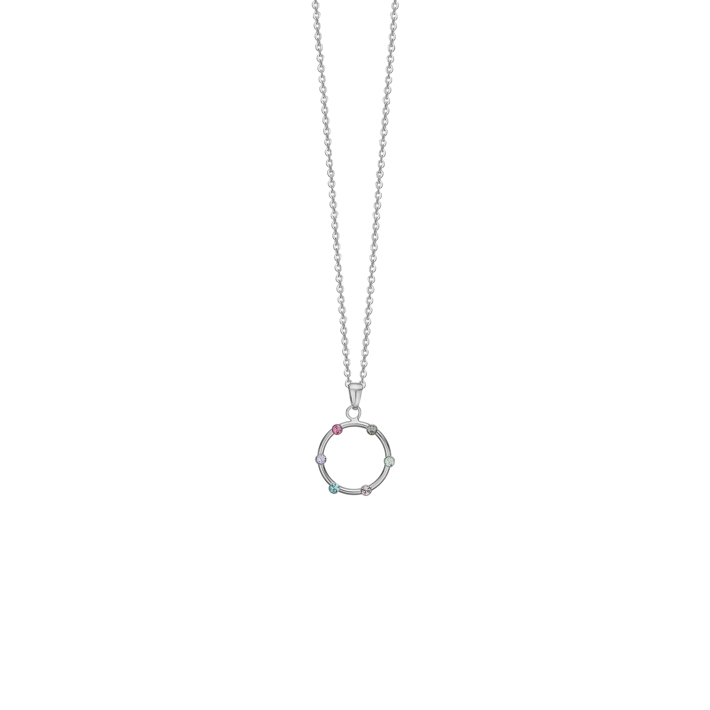Halskæde med Vedhæng Colorful World Cubic Zirkonia Sterling Sølv 45 cm